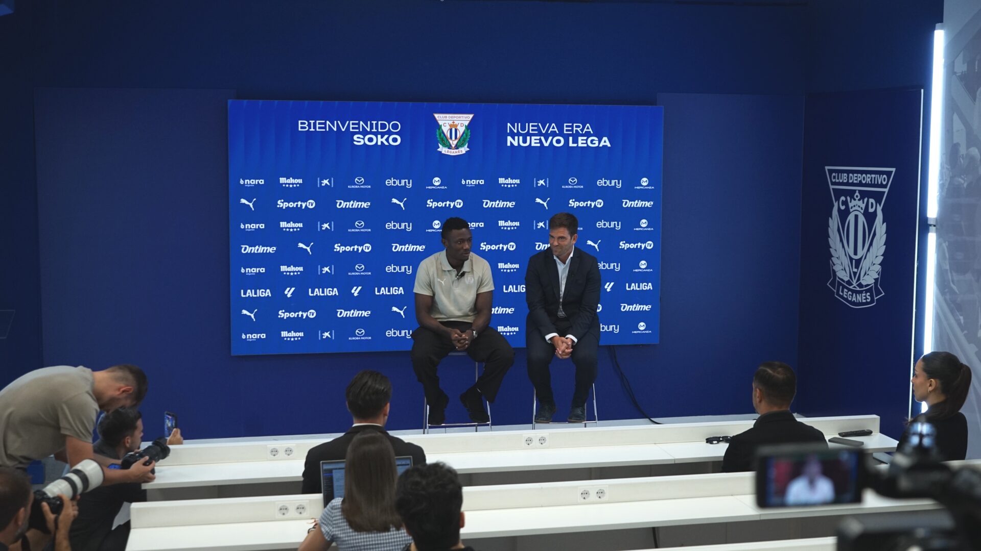 Sala de prensa del CD Leganés durante la presentación